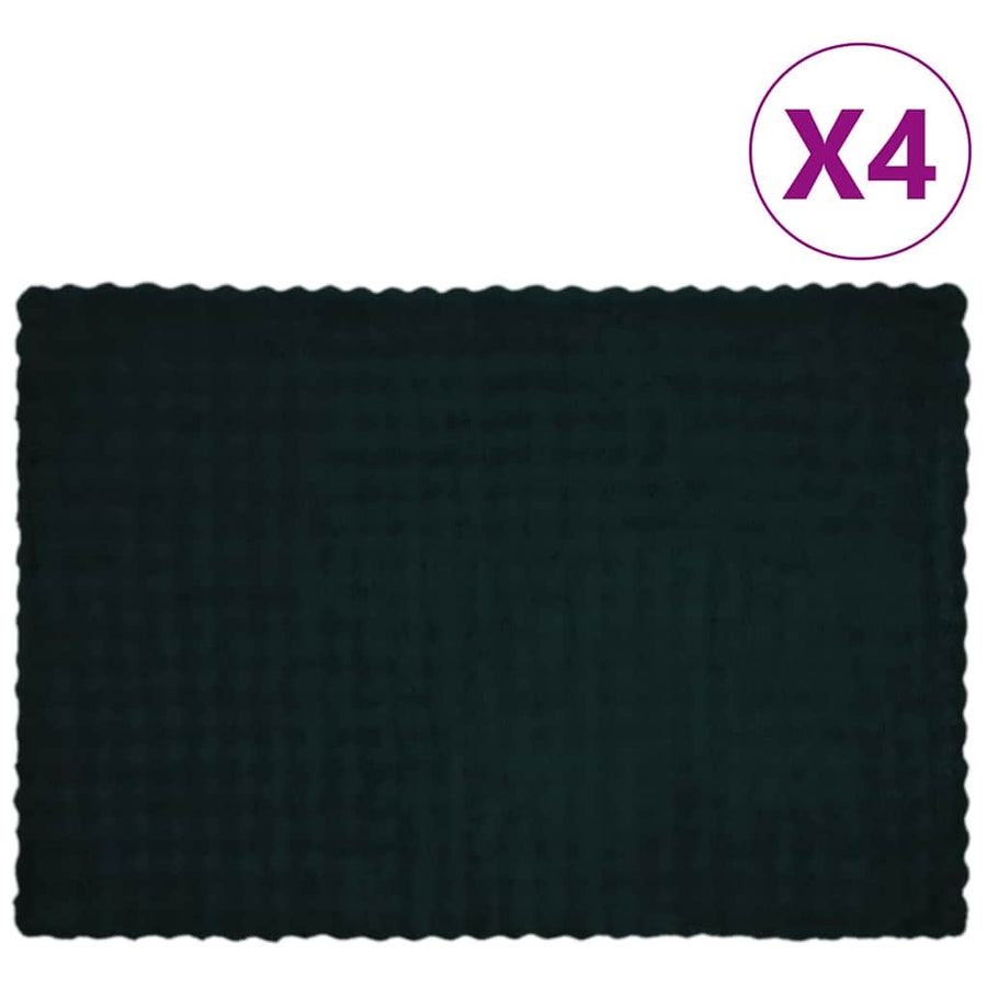Neppels Konijnenbont Deken 4 pcs Donkergroen 150 x 220 cm