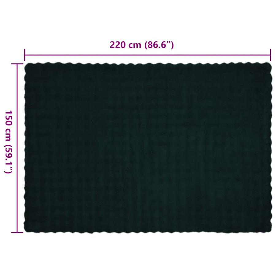Neppels Konijnenbont Deken 4 pcs Donkergroen 150 x 220 cm