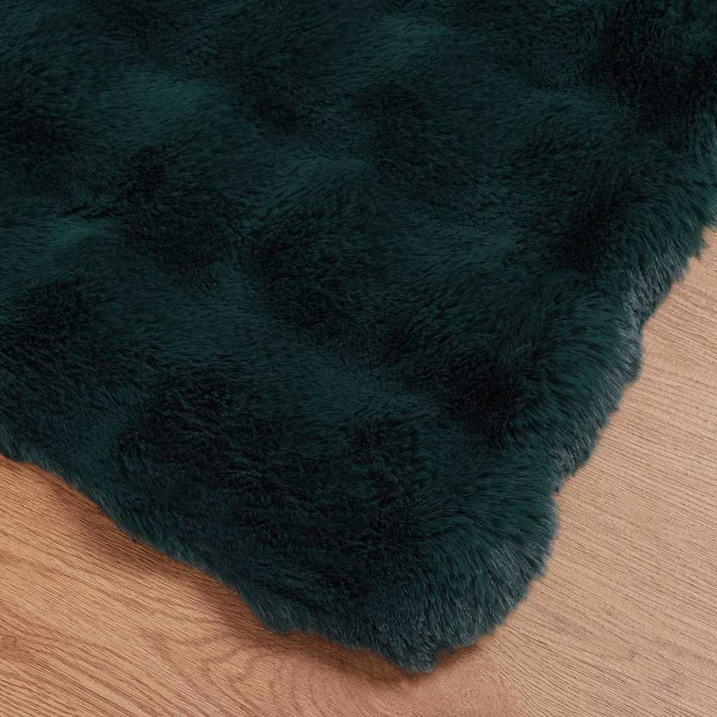 Neppels Konijnenbont Deken 4 pcs Donkergroen 220 x 240 cm