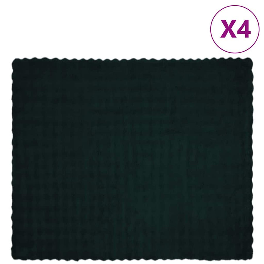 Neppels Konijnenbont Deken 4 pcs Donkergroen 220 x 240 cm
