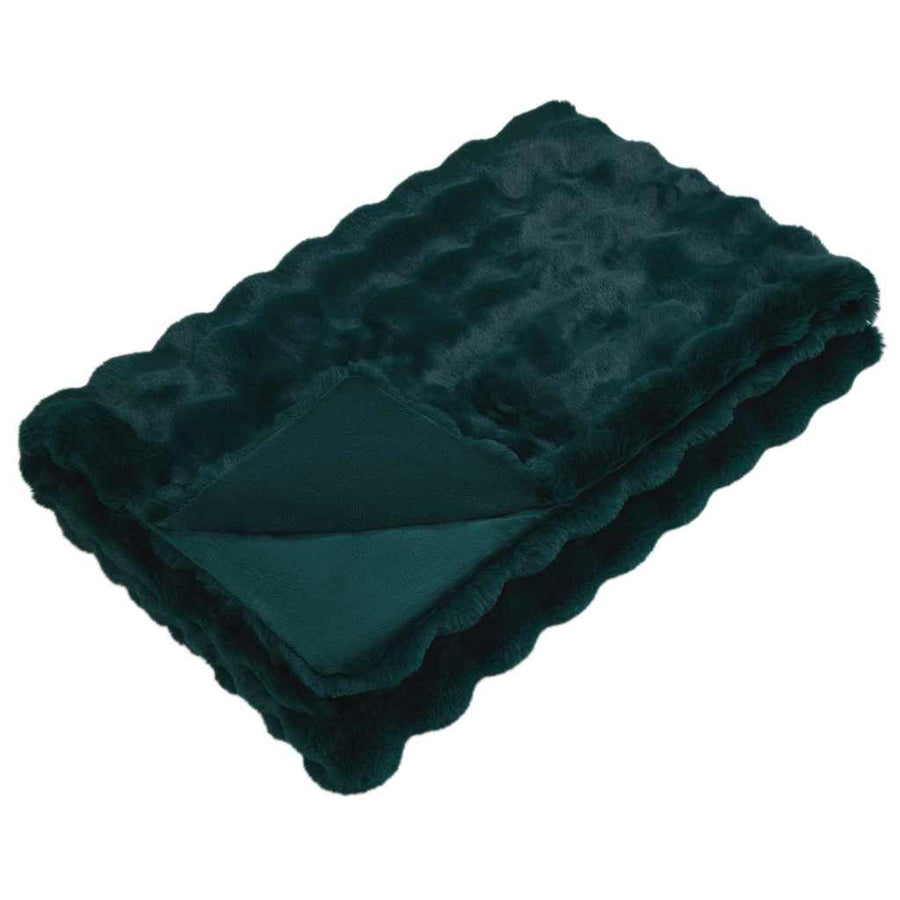 Neppels Konijnenbont Deken 4 pcs Donkergroen 220 x 240 cm