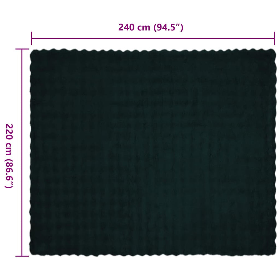 Neppels Konijnenbont Deken 4 pcs Donkergroen 220 x 240 cm