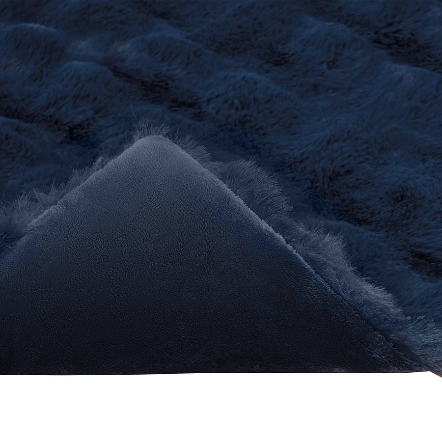 Neppels Konijnenbont Deken Marineblauw 130 x 150 cm Polyester