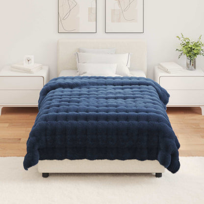 Neppels Konijnenbont Deken Marineblauw 130 x 150 cm Polyester