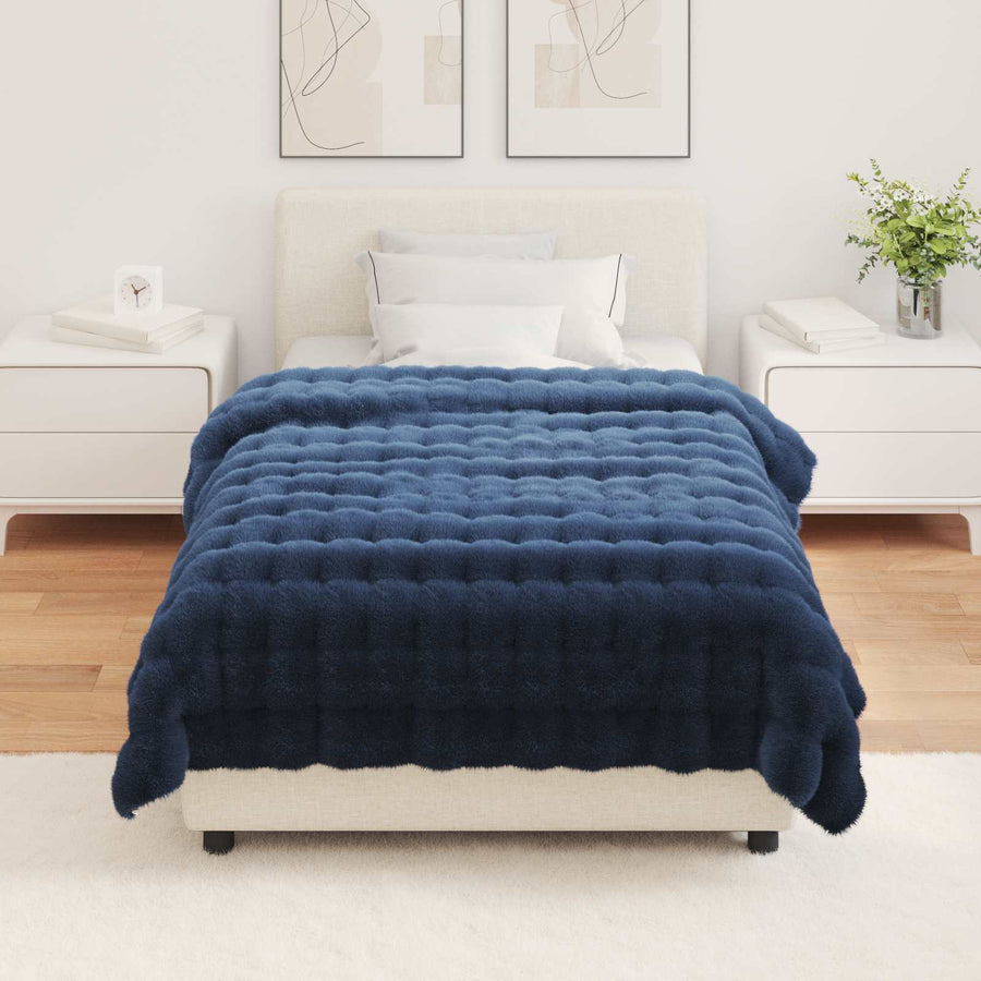 Neppels Konijnenbont Deken Marineblauw 130 x 150 cm Polyester