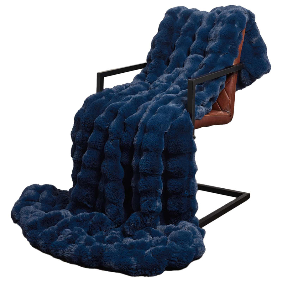 Neppels Konijnenbont Deken Marineblauw 130 x 150 cm Polyester