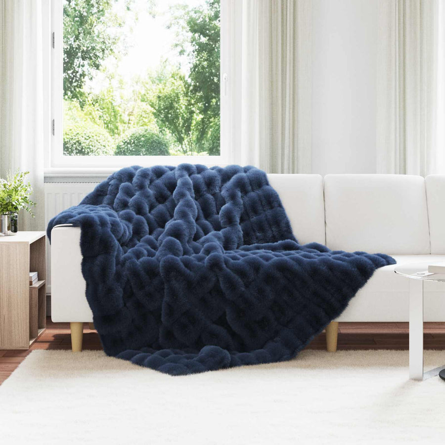 Neppels Konijnenbont Deken Marineblauw 150 x 220 cm Polyester