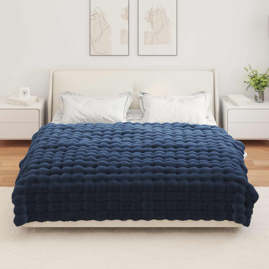 Neppels Konijnenbont Deken Marineblauw 150 x 220 cm Polyester