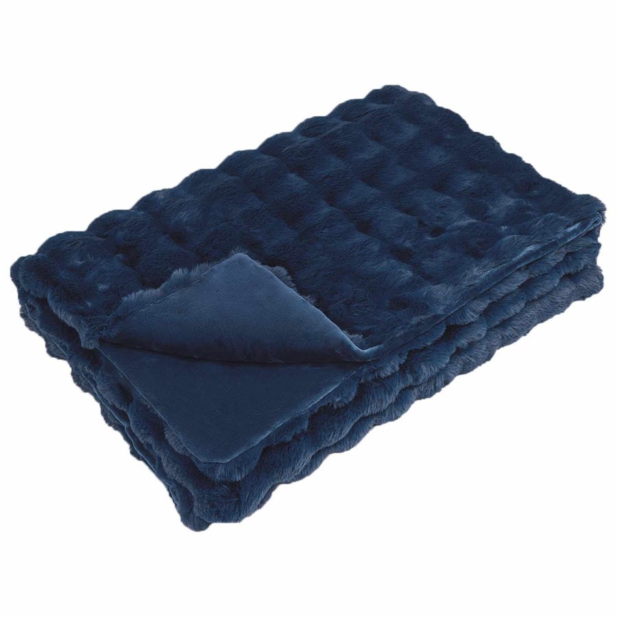 Neppels Konijnenbont Deken Marineblauw 150 x 220 cm Polyester