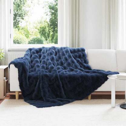 Neppels Konijnenbont Deken Marineblauw 220 x 240 cm Polyester