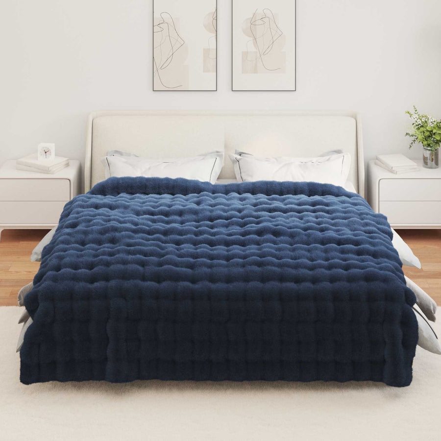 Neppels Konijnenbont Deken Marineblauw 240 x 270 cm Polyester