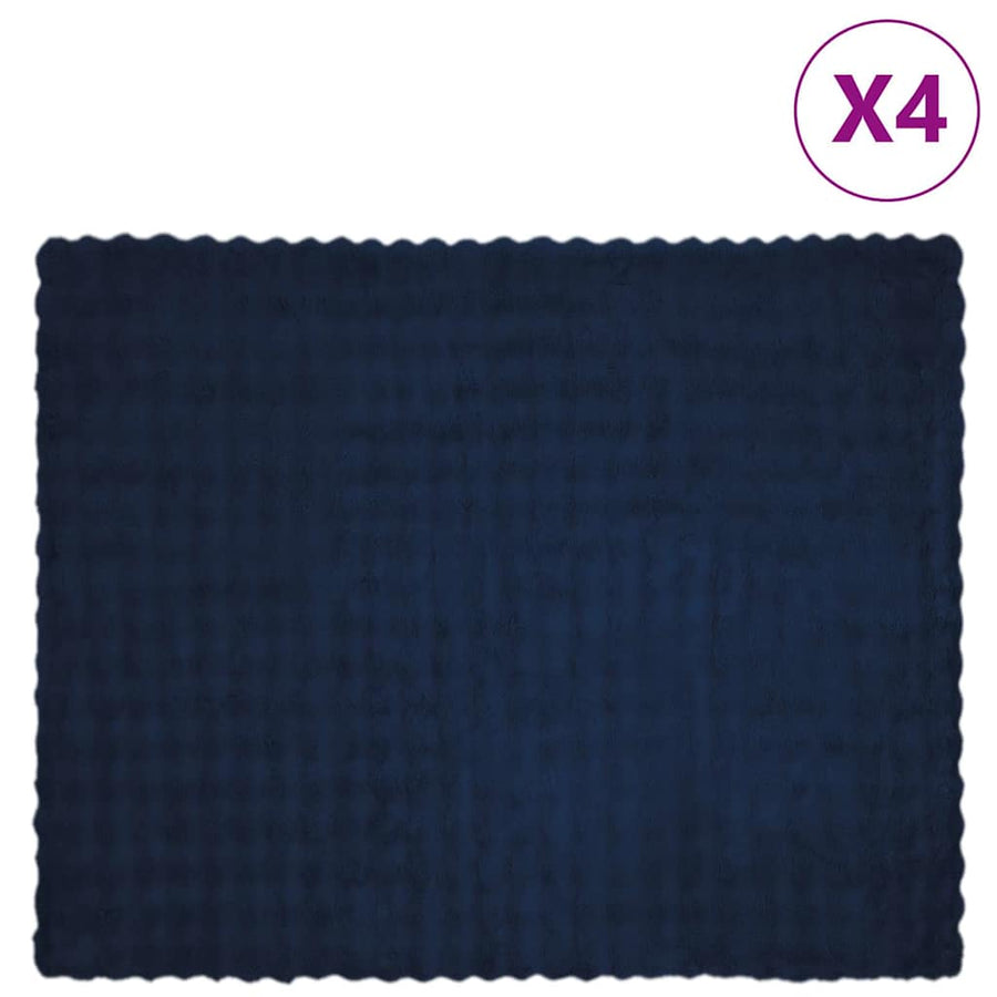 Neppels Konijnenbont Deken 4 pcs Marineblauw 130 x 150 cm