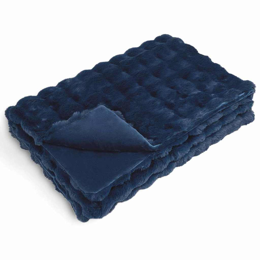 Neppels Konijnenbont Deken 4 pcs Marineblauw 130 x 150 cm