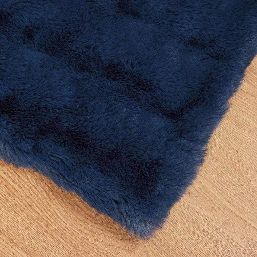 Neppels Konijnenbont Deken 4 pcs Marineblauw 150 x 220 cm