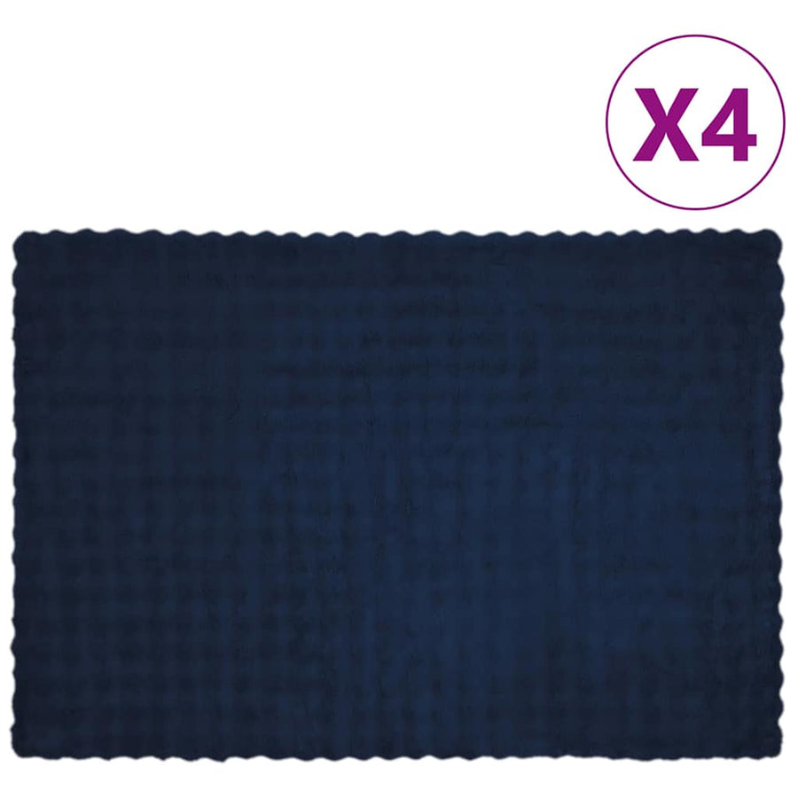 Neppels Konijnenbont Deken 4 pcs Marineblauw 150 x 220 cm