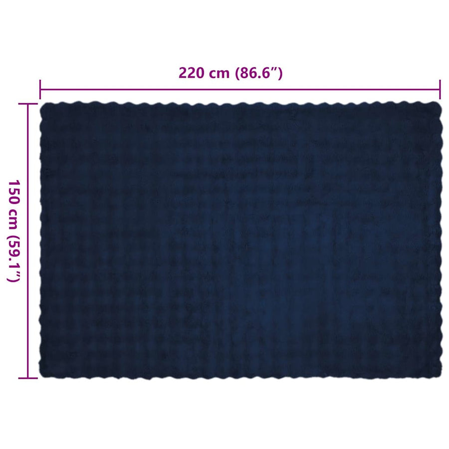 Neppels Konijnenbont Deken 4 pcs Marineblauw 150 x 220 cm