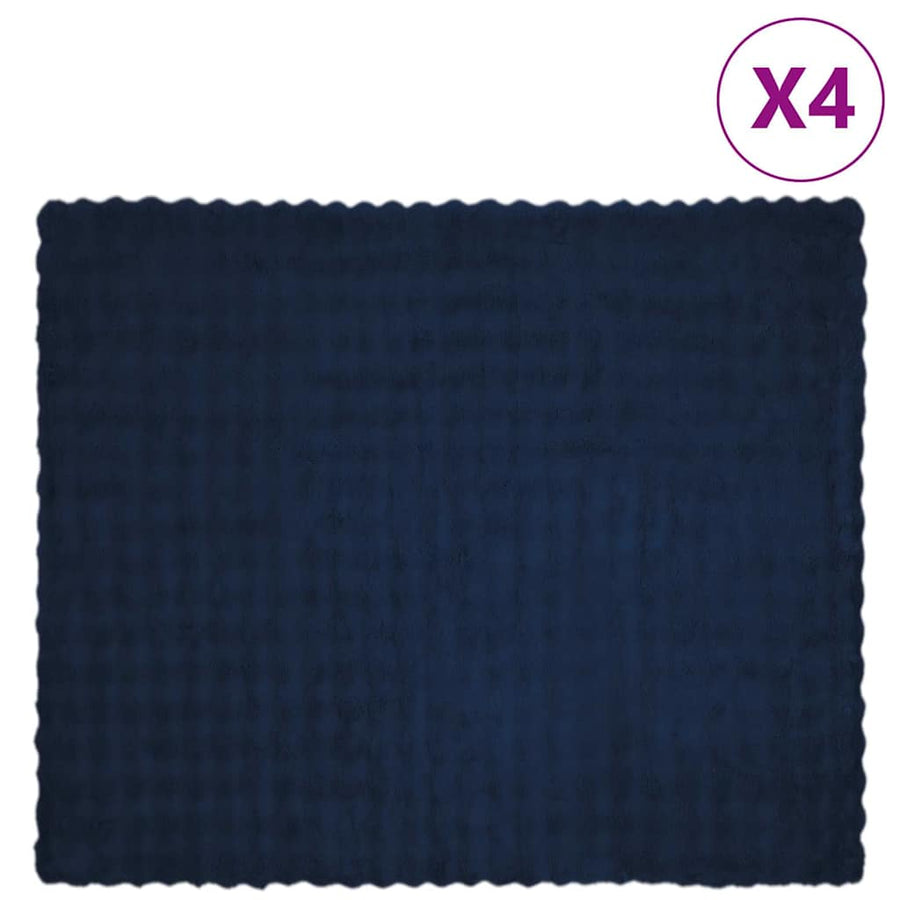 Neppels Konijnenbont Deken 4 pcs Marineblauw 220 x 240 cm
