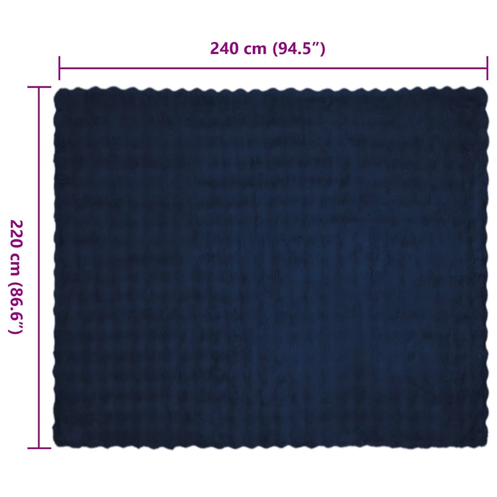 Neppels Konijnenbont Deken 4 pcs Marineblauw 220 x 240 cm
