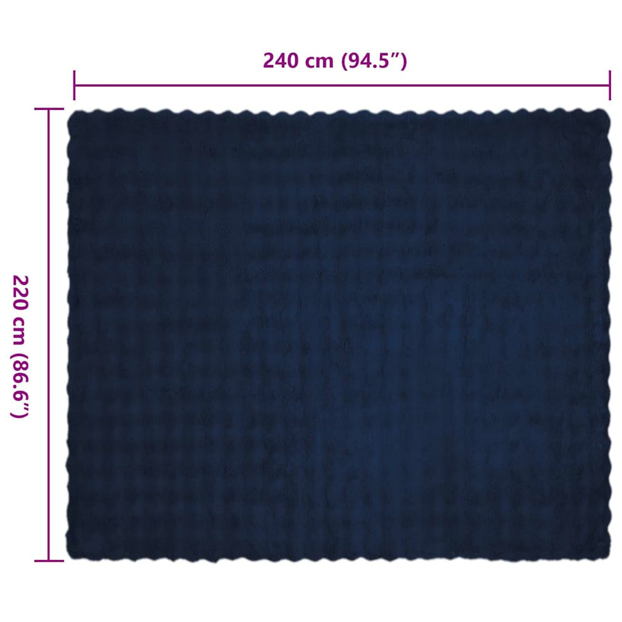 Neppels Konijnenbont Deken 4 pcs Marineblauw 220 x 240 cm