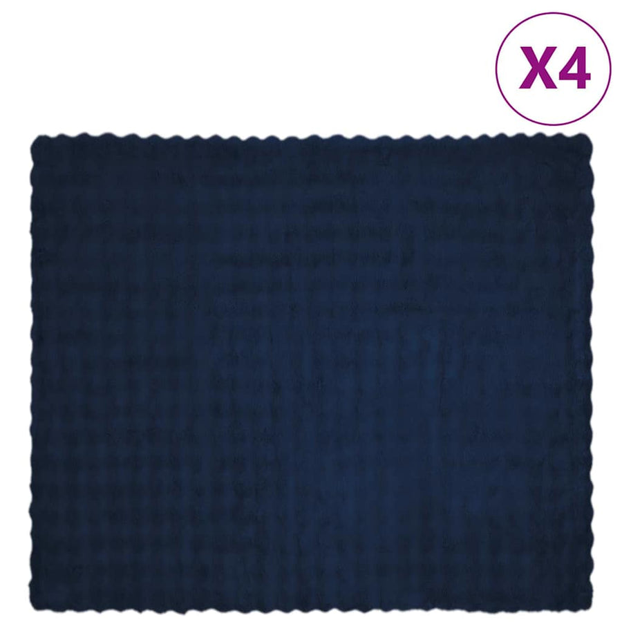 Neppels Konijnenbont Deken 4 pcs Marineblauw 240 x 270 cm
