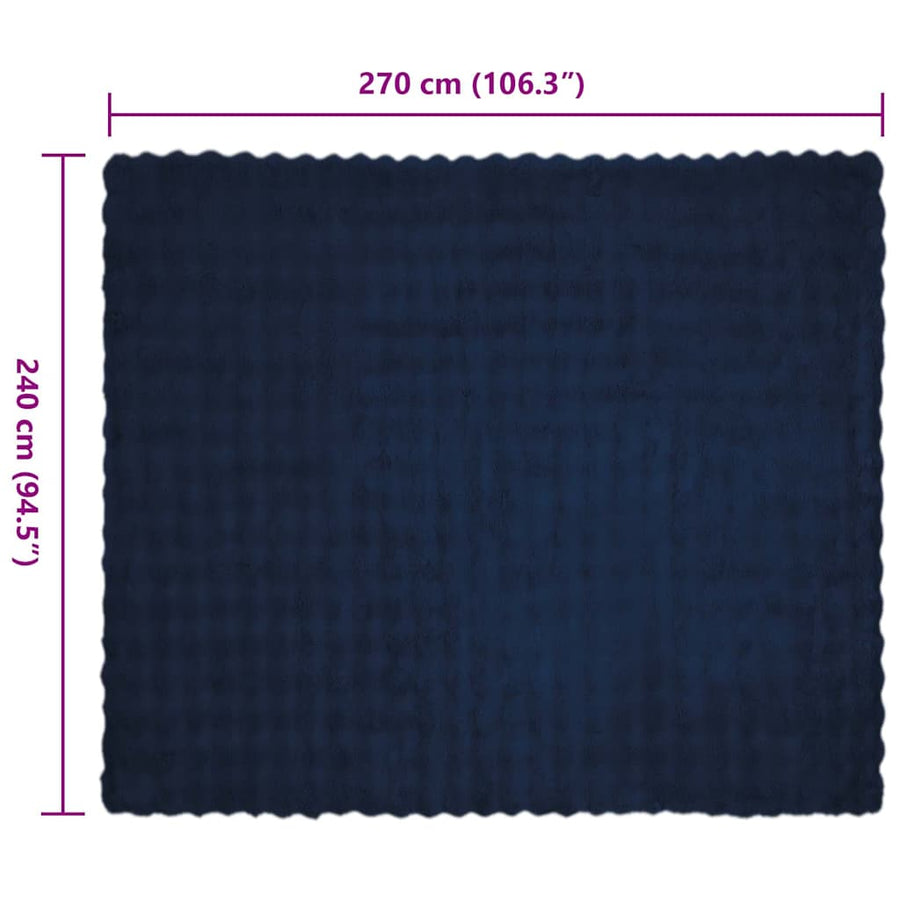 Neppels Konijnenbont Deken 4 pcs Marineblauw 240 x 270 cm