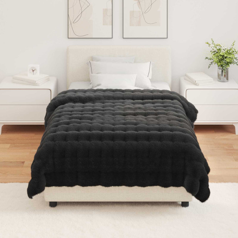 Neppels Konijnenbont Deken Zwart 130 x 150 cm Polyester