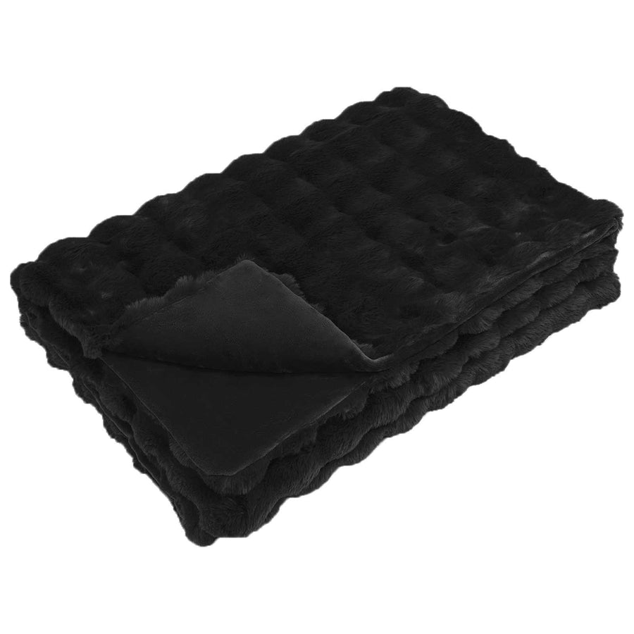 Neppels Konijnenbont Deken Zwart 130 x 150 cm Polyester
