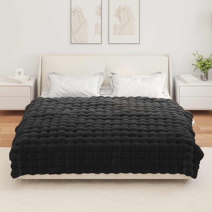 Neppels Konijnenbont Deken Zwart 150 x 220 cm Polyester