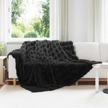 Neppels Konijnenbont Deken Zwart 240 x 270 cm Polyester
