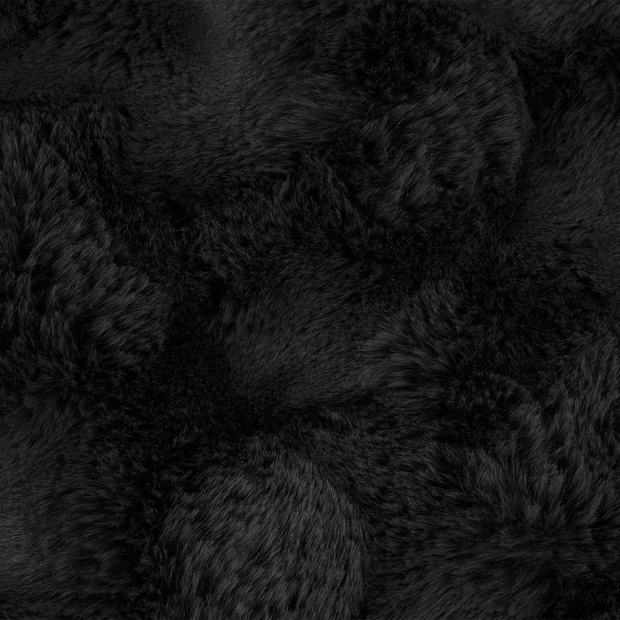 Neppels Konijnenbont Deken 4 pcs Zwart 130 x 150 cm Polyester