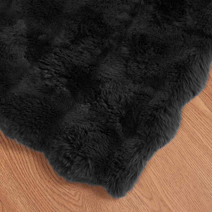 Neppels Konijnenbont Deken 4 pcs Zwart 150 x 220 cm Polyester
