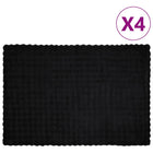 Anti-slip faux rabbit fur blanket Olite 4 pcs Black 150 x 220 cm