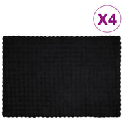 Dekens nep konijnenbont 4 stuks zwart 150x220 cm