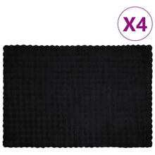 Neppels Konijnenbont Deken 4 pcs Zwart 150 x 220 cm Polyester