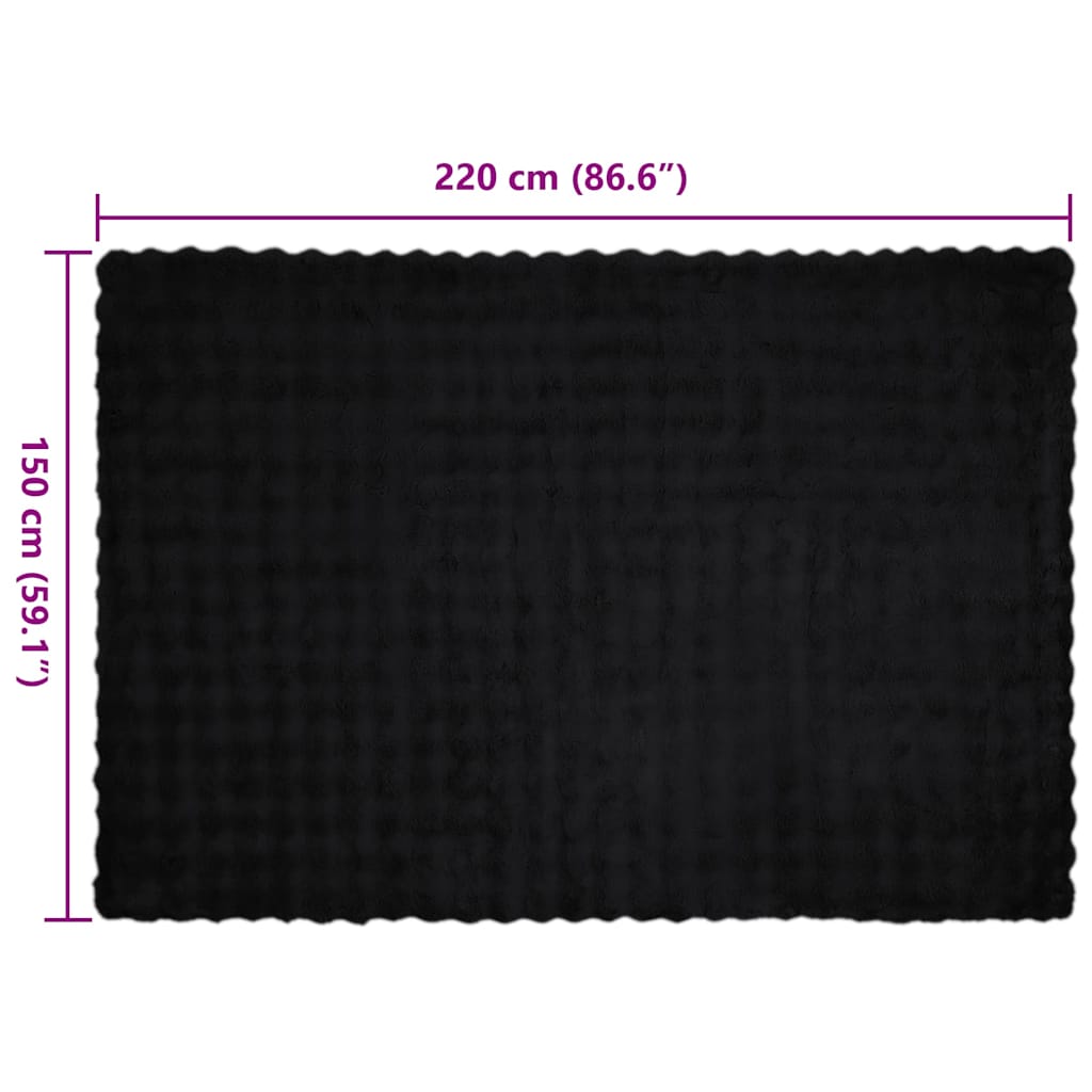 Neppels Konijnenbont Deken 4 pcs Zwart 150 x 220 cm Polyester