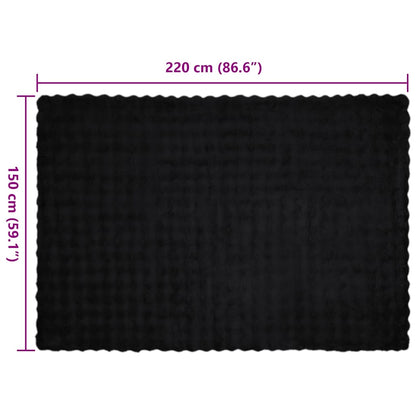 Neppels Konijnenbont Deken 4 pcs Zwart 150 x 220 cm Polyester