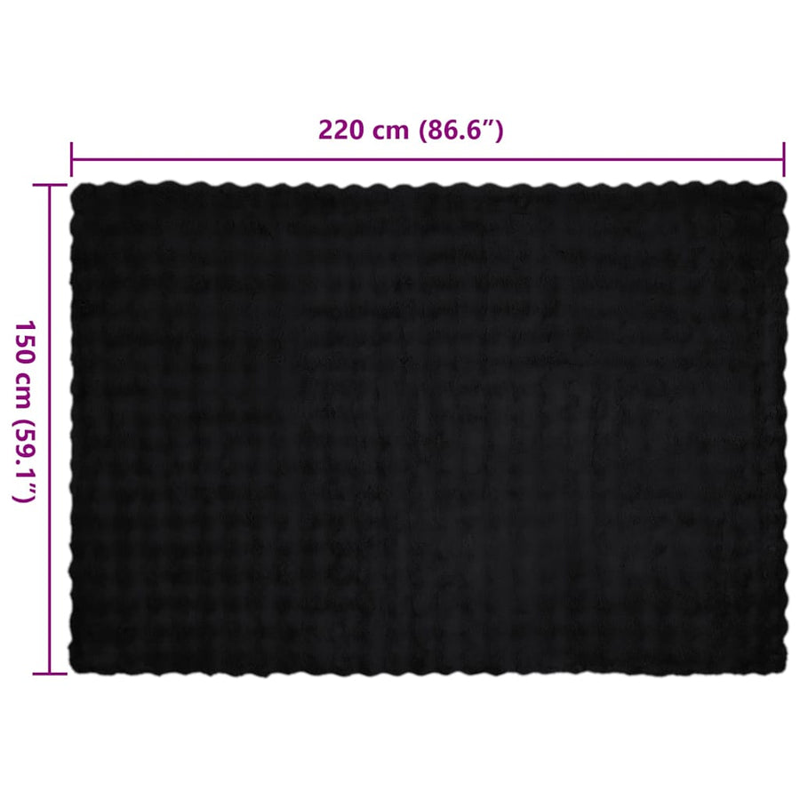 Neppels Konijnenbont Deken 4 pcs Zwart 150 x 220 cm Polyester