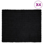 Non-slip faux rabbit fur blanket Olite 4 pcs Black 220 x 240 cm