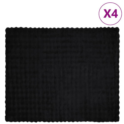 Neppels Konijnenbont Deken 4 pcs Zwart 220 x 240 cm Polyester