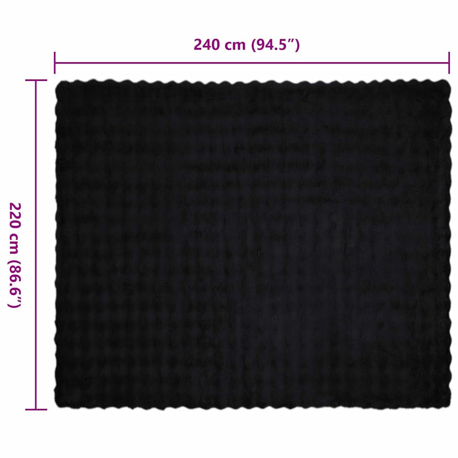 Neppels Konijnenbont Deken 4 pcs Zwart 220 x 240 cm Polyester