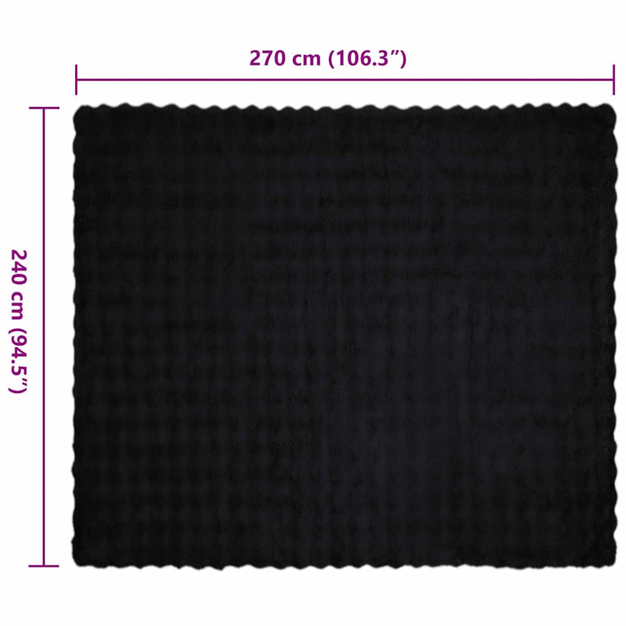 Neppels Konijnenbont Deken 4 pcs Zwart 240 x 270 cm Polyester