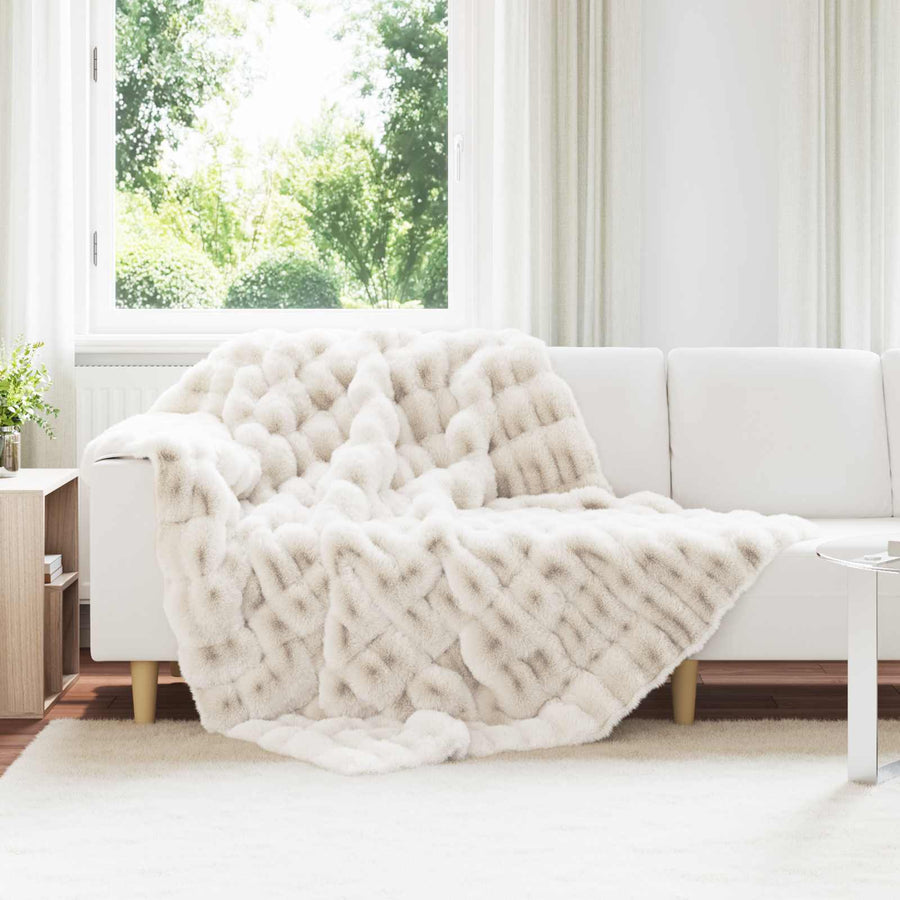 Neppels Konijnenbont Deken Wit 150 x 220 cm Polyester