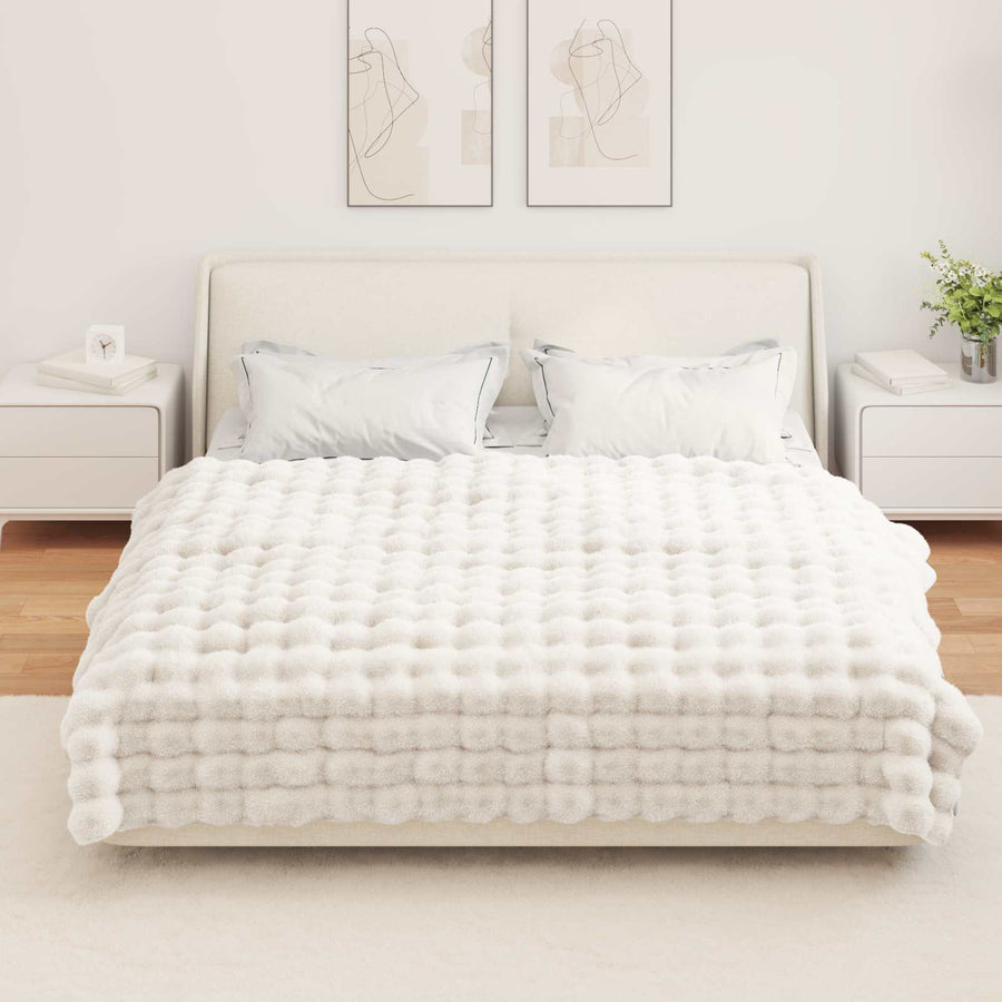 Neppels Konijnenbont Deken Wit 150 x 220 cm Polyester
