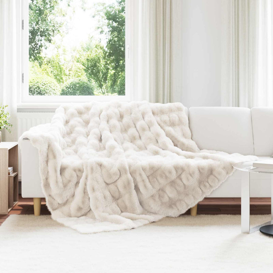 Neppels Konijnenbont Deken Wit 240 x 270 cm Polyester