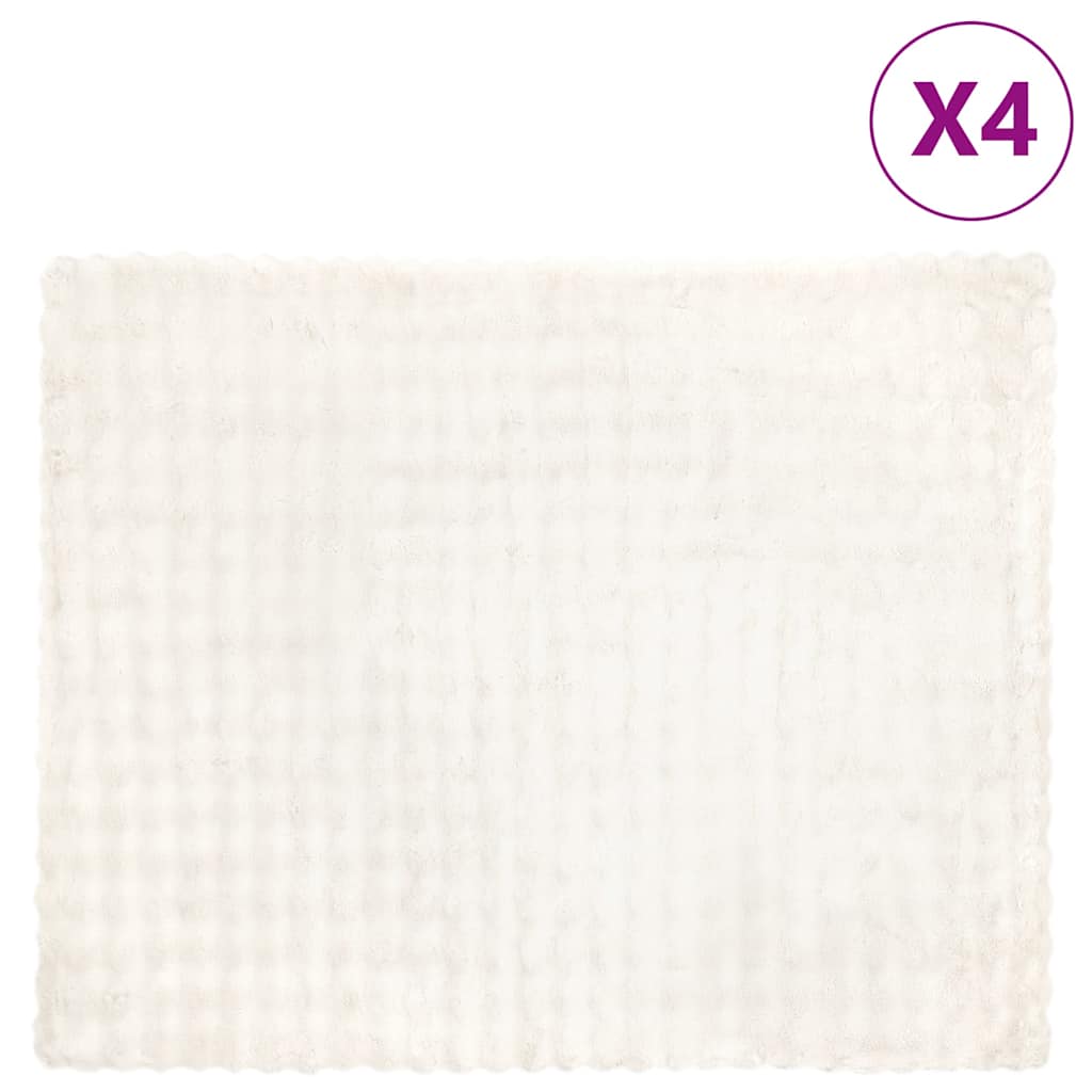 Neppels Konijnenbont Deken 4 pcs Wit 130 x 150 cm Polyester