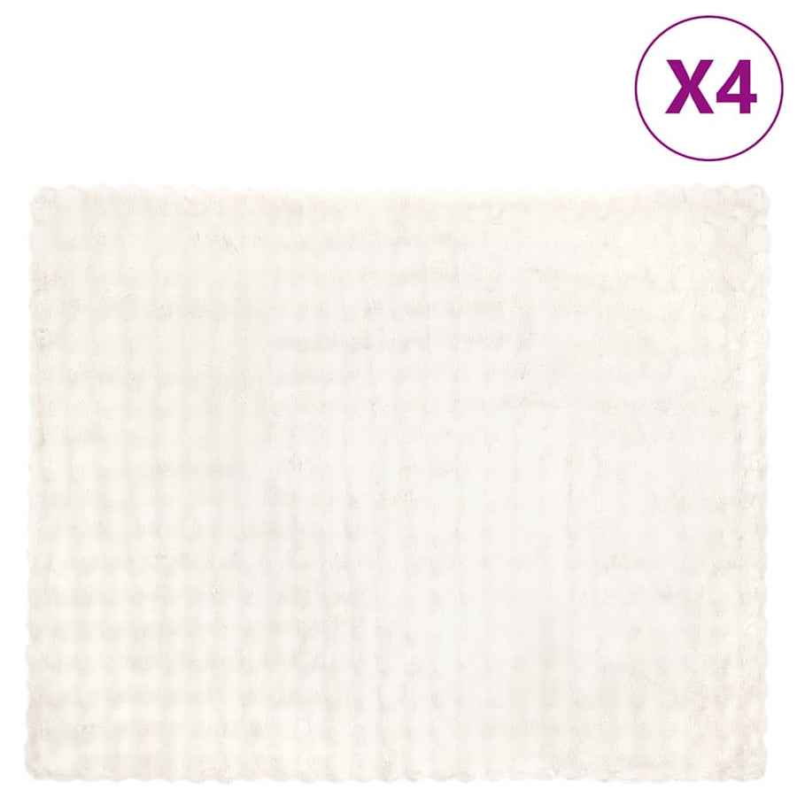 Neppels Konijnenbont Deken 4 pcs Wit 130 x 150 cm Polyester