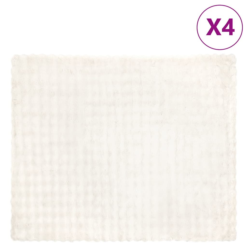 Neppels Konijnenbont Deken 4 pcs Wit 220 x 240 cm Polyester