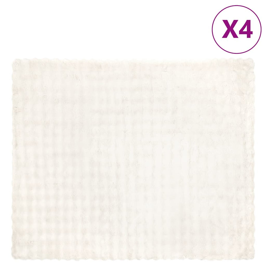 Neppels Konijnenbont Deken 4 pcs Wit 220 x 240 cm Polyester