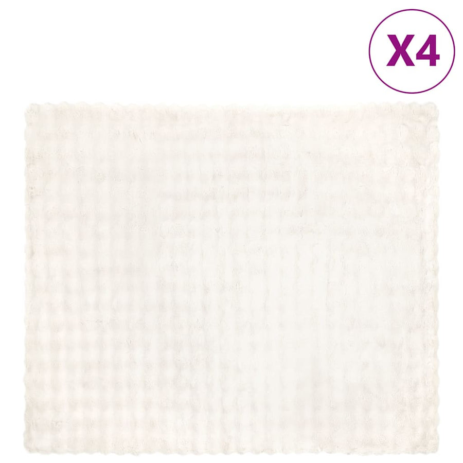 Neppels Konijnenbont Deken 4 pcs Wit 240 x 270 cm Polyester