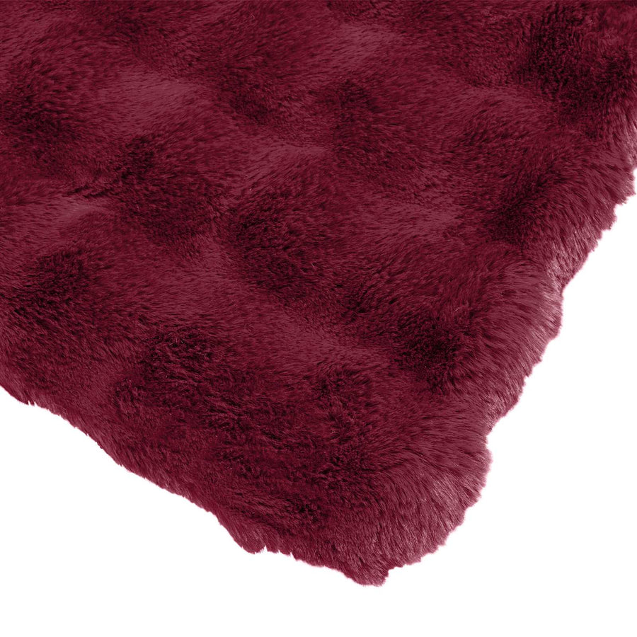 Neppels Konijnenbont Deken Bordeaux Rood 130 x 150 cm Polyester